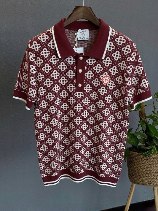 CB Monogram Jacquard Knit Polo