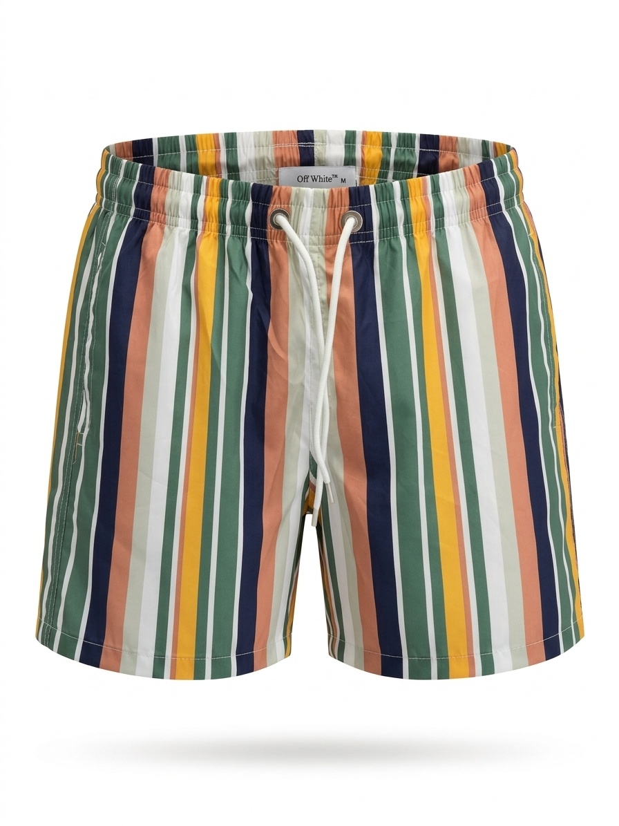 O-W Vertical Stripe Swim Trunks