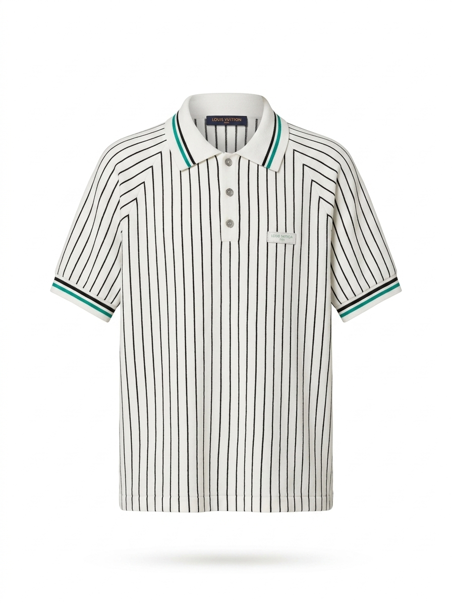Lv Striped Knit Polo