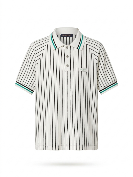 Lv Striped Knit Polo
