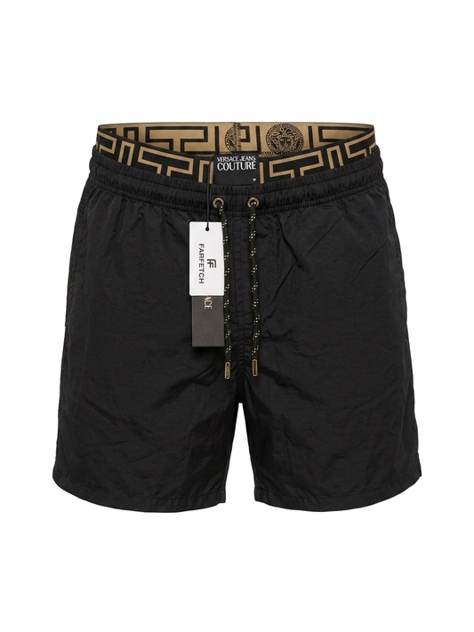 VJC Signature Gold & Key-Band Swim Shorts