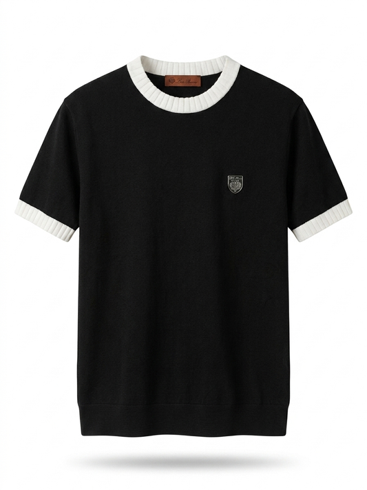 LP Contrast-Trim Crest Knit T-Shirt
