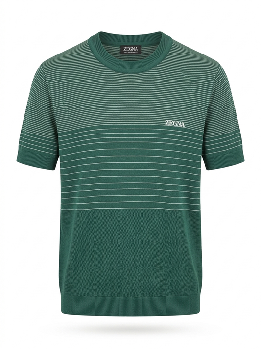 E. Zegna Engineered Stripe Knit Top