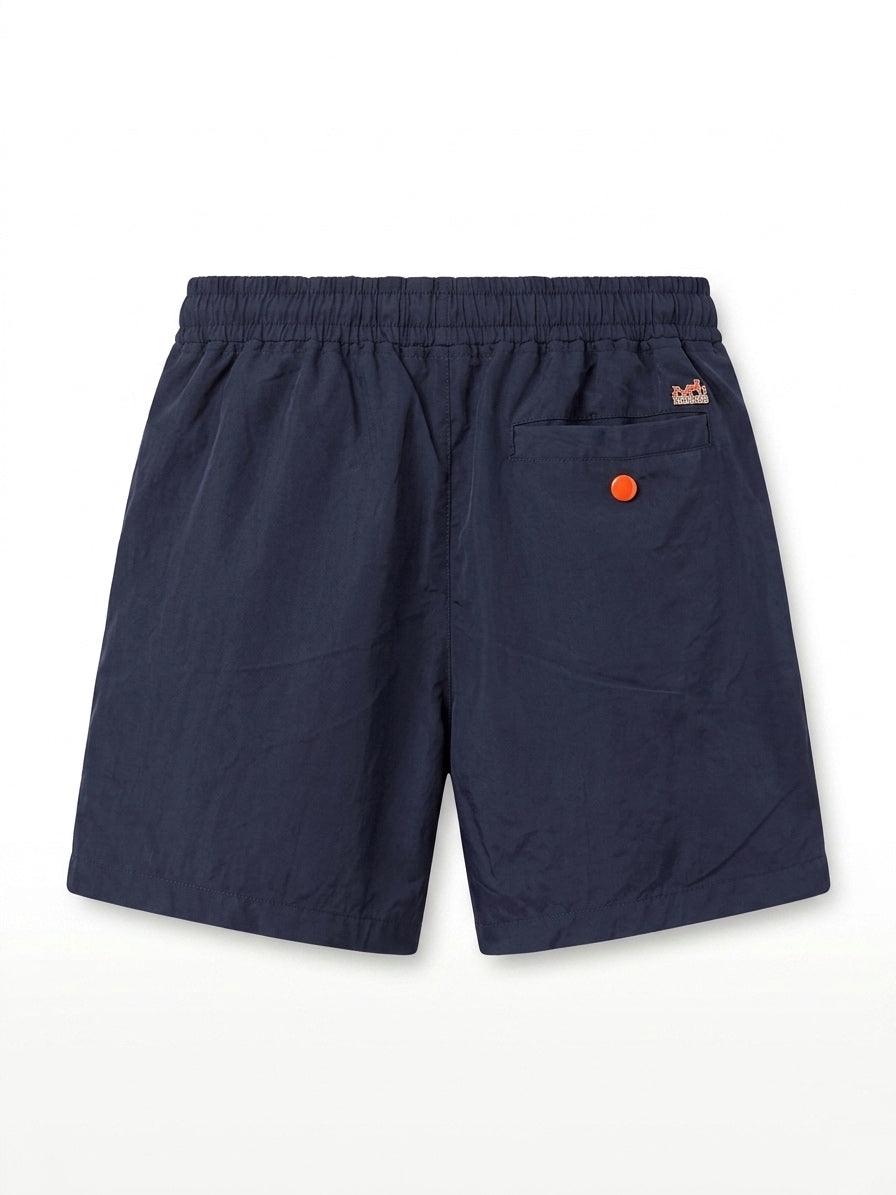 H Technical Navy Shorts with Signature Orange Trims
