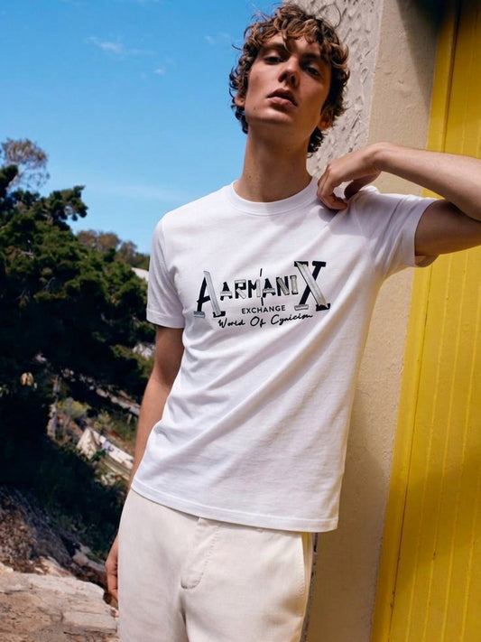 AX Premium White Statement Graphic T-Shirt