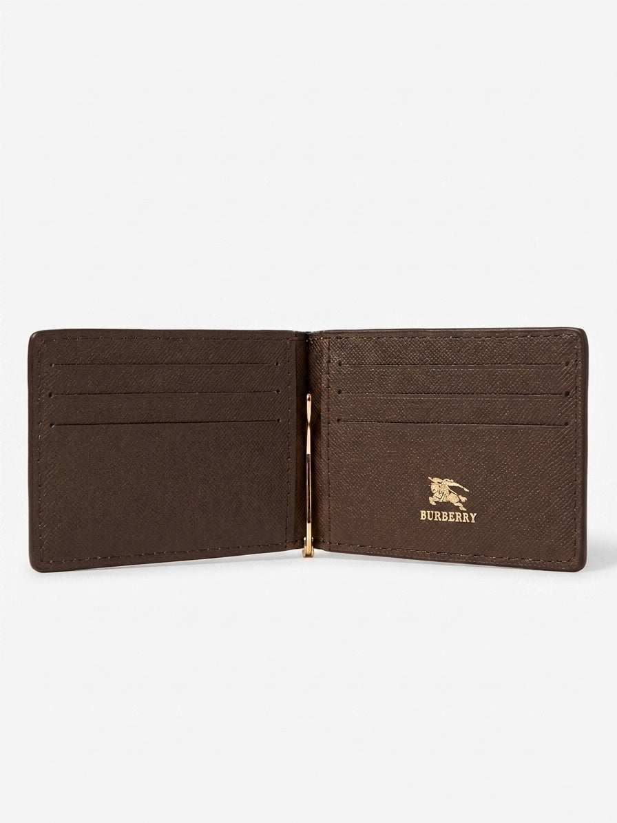 The B. Signature Check Money Clip Wallet