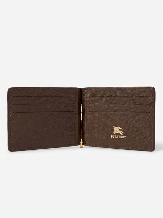 The B. Signature Check Money Clip Wallet