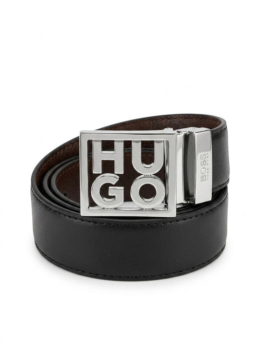 Hugo Boss reversible leather logo belt