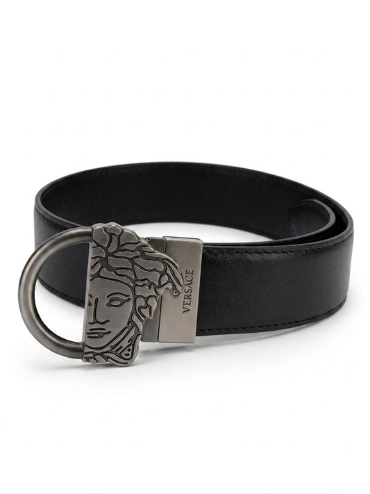 V. Sculptural Half-Medusa Leather Belt