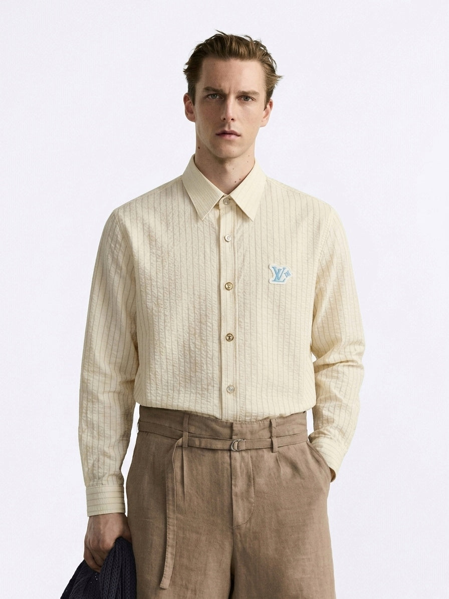 LV Seersucker Striped Shirt