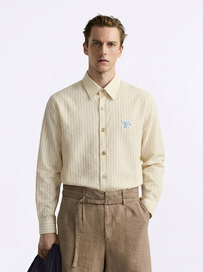 LV Seersucker Striped Shirt