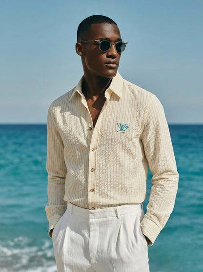 LV Seersucker Striped Shirt